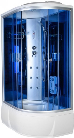 Душевая кабина Aquacubic 3306A левая правая blue mirror 120*80 см высокий поддон
